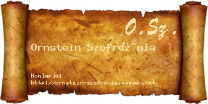 Ornstein Szofrónia névjegykártya